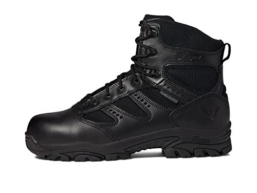 Thorogood Deuce 6” Waterproof Side-Zip Black Tactical Boots for Men and Women with Composite Safety Toe, Full-Grain Leather, and Slip-Resistant Outsole; BBP & EH Rated, Black - 7 M US