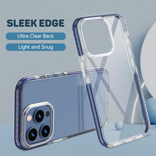 MATEPROX Compatible with iPhone 15 Pro Max Case, Clear Thin Slim Crystal Transparent Cover Shockproof Bumper Case for iPhone 15 Pro Max 6.7" 2023-Blue