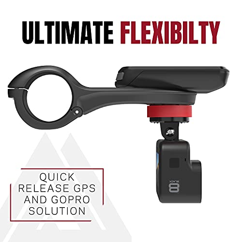 KOM Cycling CM06 Quick Release GoPro Computer Mount for Wahoo and Garmin Bike Computers (Bike Mount Compatible with Edge 1050, Wahoo Ace and Others) 1050 Bike Mount Compatible with GoPro Accessories