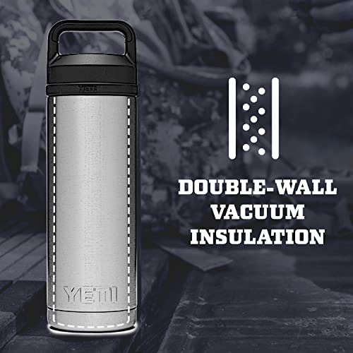 YETI Rambler 18 oz Bottle, Vacuum Insulated, Stainless Steel with Chug Cap, White