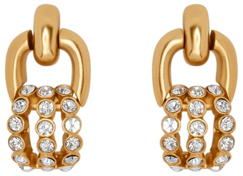 Oscar de la Renta, Pave Link Earrings, Crystal