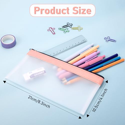 Timart Clear Pencil Pouch-3 Pack, Clear Pencil Case, Pen Holder with Zipper for Kids, Clear Makeup Pouch, Kids Pencil Pouch for Office School Supplies Makeup Travel Accessories