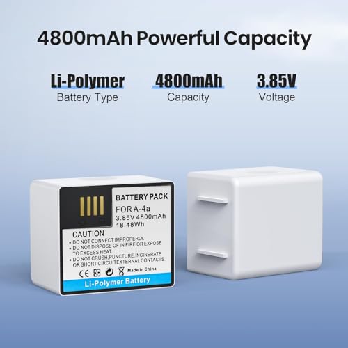 E EGOWAY 2-Packs Batteries Compatible with Arlo Pro 5S 2K, Arlo Pro 4, Pro 3, Arlo Ultra 2, Ultra Cameras VMA5400 VMC4040P VMC4060P A-4a, 3.85V 4800mAh, with LCD Dual Charger