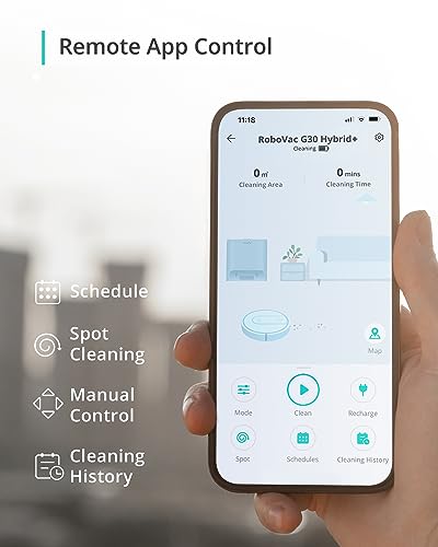 eufy by Anker, RoboVac G30 Hybrid, Dynamic Navigation 2.0, 2-in-1 Sweep and mop, 2000Pa Powerful Suction,Robot Vacuum,Wi-Fi, Boundary Strips