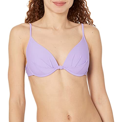 Body Glove Women's Standard Smoothies Greta Solid Molded Cup Push Up Underwire Bikini Top Swimsuit, Akebi, Small