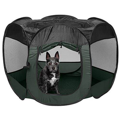 Furhaven Pop Up Playpen Pet Tent Playground - Gray Pebbles, Small