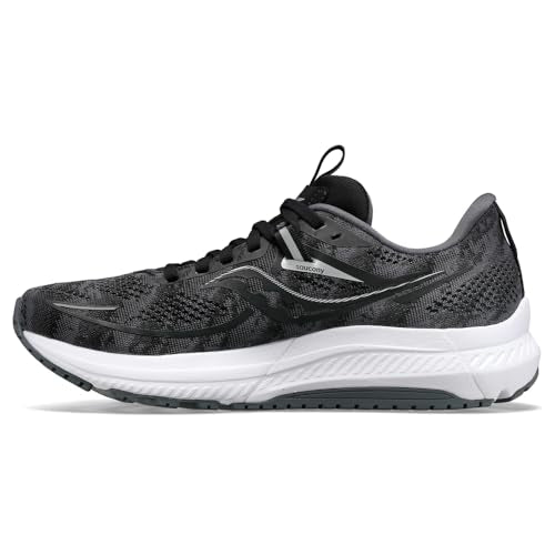 Saucony Omni 21 Women's Running Shoe, Black/White, 8