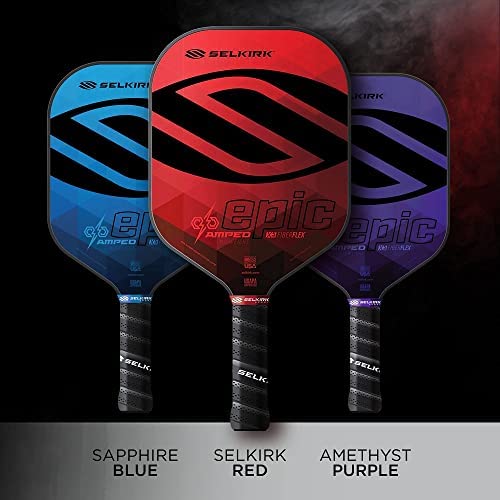 Selkirk Amped Pickleball Paddle | Fiberglass Pickleball Paddle with a Polypropylene X5 Core | Pickleball Rackets Made in The USA | 2021 Epic Midweight Selkirk Red |