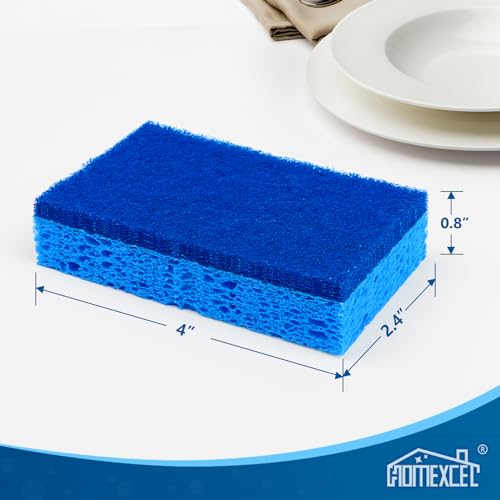 HOMEXCEL Sponges Kitchen 12pcs, Non-Scratch Scrub Dish Sponges, Safe on Non-Stick Cookware,Dual Sided Cleaning Sponges for Kitchen,Household,Bathroom and More