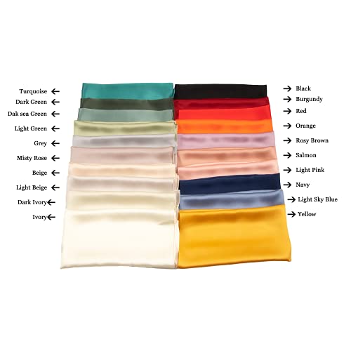 100% Pure Mulberry Silk Scarf for Women 21"Square Satin Head Hair Neck Scarves Luxury Small Lightweight Light Beige Neckerchief