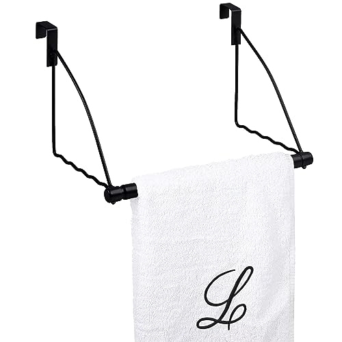 HOLDN’ STORAGE Over The Door Hanger - Door Rack Hangers for Clothes - Bathroom Over Door Hanger for Hanging Clothes & Towels - Over The Door Clothes Drying Rack, Black