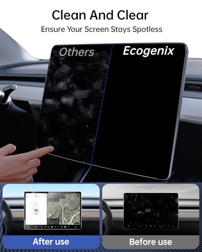 Ecogenix 2024 Newest Tesla Screen Protector Matte, Model Y Model 3 Accessories 2024 | Anti Fingerprint & No More Glare | Fit for Tesla Model Y (2024-2020) Model 3 (2023-2017) with Alignment Kit