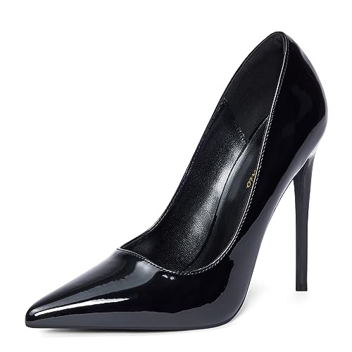 Elisabet Tang Women Pumps, Pointed Toe High Heel 4.7 inch/12cm Party Stiletto Heels Shoes Gold Glitter Pumps 7