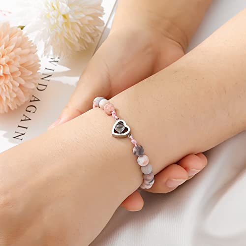 QWNHONEY Gift for Grandson Bracelet I Love You 100 Languages Tiger Eyes Gift for Men Chritmas Birthday Valentine's Day Father's Day Graduation Anniversary Beads Jewelry Gifts for Him
