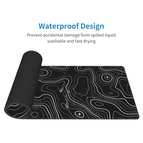 Halloween Scary Bloody Handprint Mouse Pad XL Extended Desk Mat, Non Slip Rubber Base Stitched Edge Gaming Pc Desktop Large Mice Pad,31.5 x 11.8 Inch
