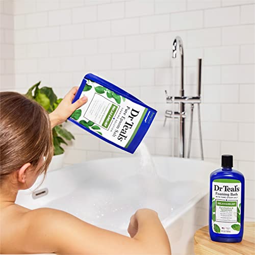 Dr Teal's Epsom Salt Soaking Solution, Relax & Relief, Eucalyptus and Spearmint, 3lbs, 48 Oz