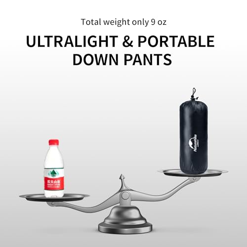 Naturehike DW Down Pants, Men's Women's Pants for Winter, 800FP Warm Windproof Puffy Pants, Hiking Pants for Men & Women