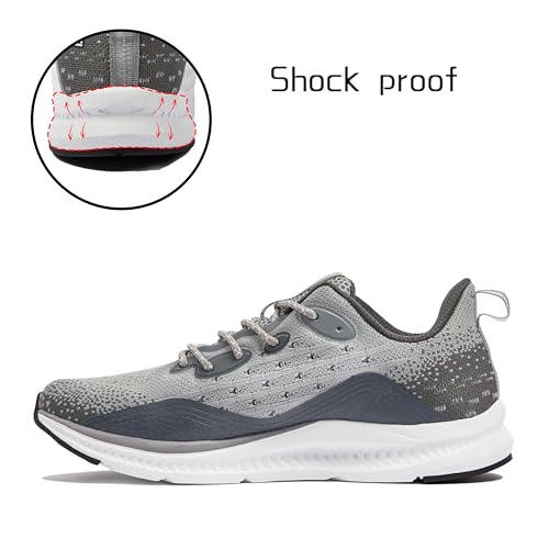 Zonsmo Men's Running Shoes Athletic Fashion Sneakers Non Slip Walking Tennis Shoes Gym Dark Grey Size 9.5