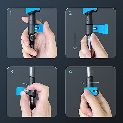 TheFitLife Carbon Fiber Trekking Poles – Collapsible and Telescopic Walking Sticks with Natural Cork Handle and Extended EVA Grips, Lightweight Nordic Hiking Poles for Backpacking Camping (Blue)