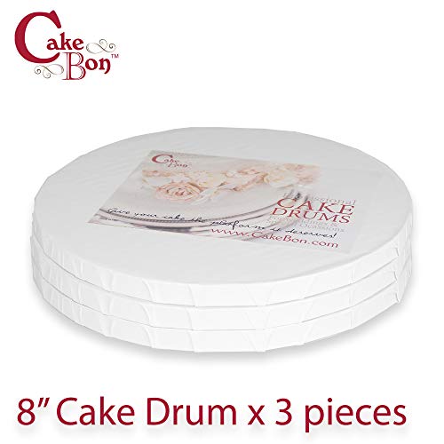 Cake Boards by Cakebon - Sturdy 1/2 Inch Thick Cake Drums - Professional Fully Wrapped Edges White 1-Pack - Cake Base Cake Boards 10 Inch Round