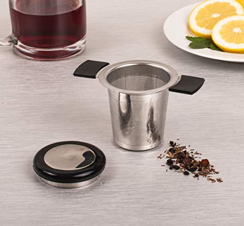 HIC Kitchen Brew In Mug Tea Infuser, 18/8 Stainless Steel, 4-Ounce Capacity, Set of 2