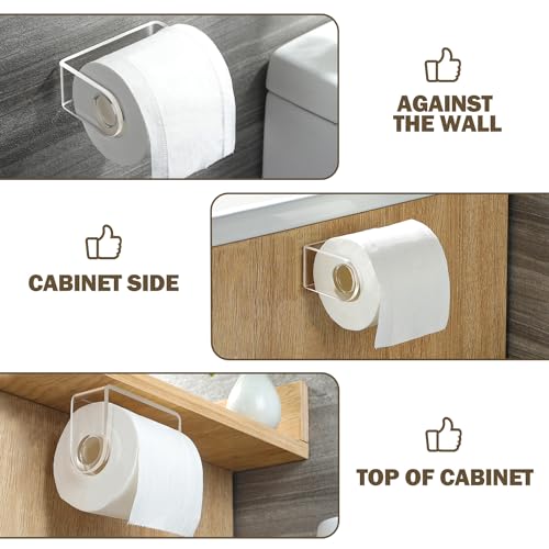 YIGII Acrylic Adhesive Toilet Paper Holder, Toilet Tissue Holder Stick on Wall Toilet Roll Holder No Drilling Waterproof for Bathroom Washroom Black