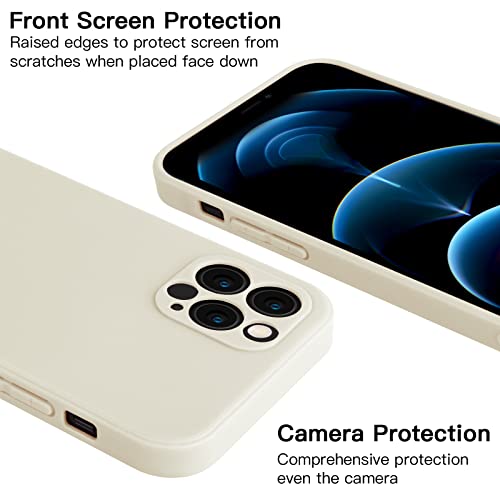 KPKHDI iPhone 13 Pro Max Case Compatible with iPhone 13 Pro Max Matte Silicone Stain Resistant Cover with Full Body Protection Anti-Scratch Shockproof Case 6.7 inch (White)