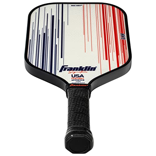 Franklin Sports Pro Pickleball Paddles - Signature Series Pro Pickleball Paddle with MaxGrit Surface - USA Pickleball (USAPA) Approved Tournament Pickleball Paddle - 16mm Polypropylene Core - White