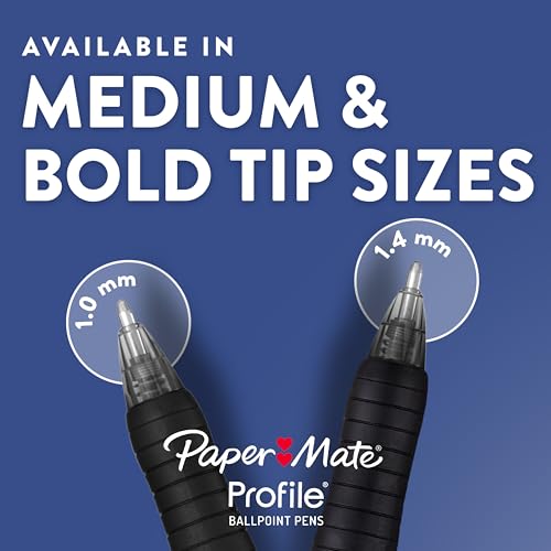 Paper Mate Profile Retractable Ballpoint Pens Bold Point (1.4mm) Black 36 Count