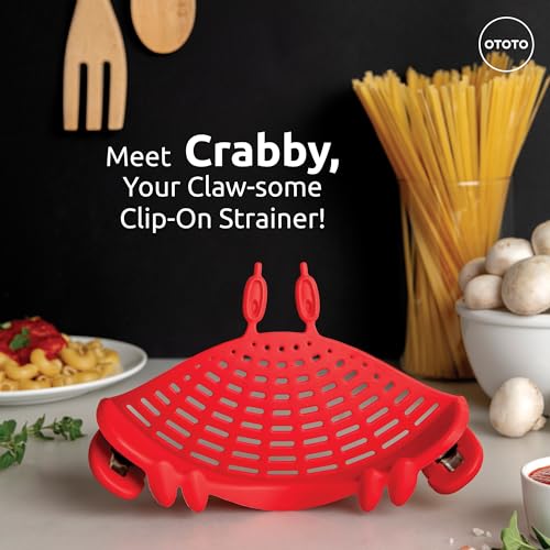 OTOTO Kitchen Colander - Kitchen Colander for Draining Pasta, Vegetables, Fruits, Kitchen Gadgets, Kitchen Gadgets, BPA Free (Crab)