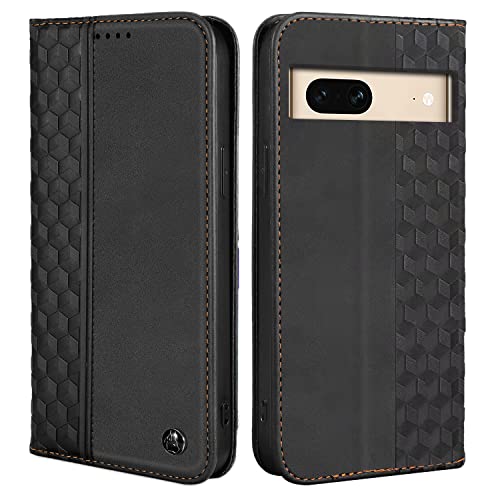 Wallet Case for Google Pixel 8 6.2 inch 2023 - [Strong Magnetic] PU Leather Folio Flip Case with Card Holder Kickstand Protective Phone Cover - Black