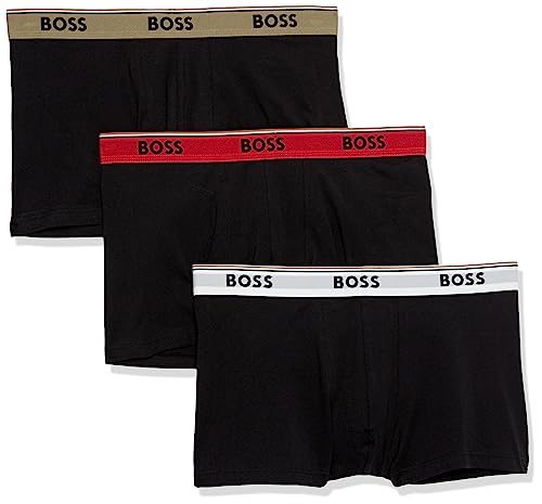 BOSS HUGO BOSS Men's 3-Pack Stretch Cotton Regular Fit Trunks, White, Medium