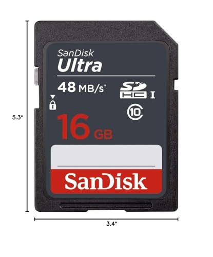 5 Pack - SanDisk Ultra 16GB SD SDHC Memory Flash Card UHS-I Class 10 Read Speed up to 48MB/s 320X SDSDUNB-016G-GN3IN Wholesale Lot + (5 Cases)