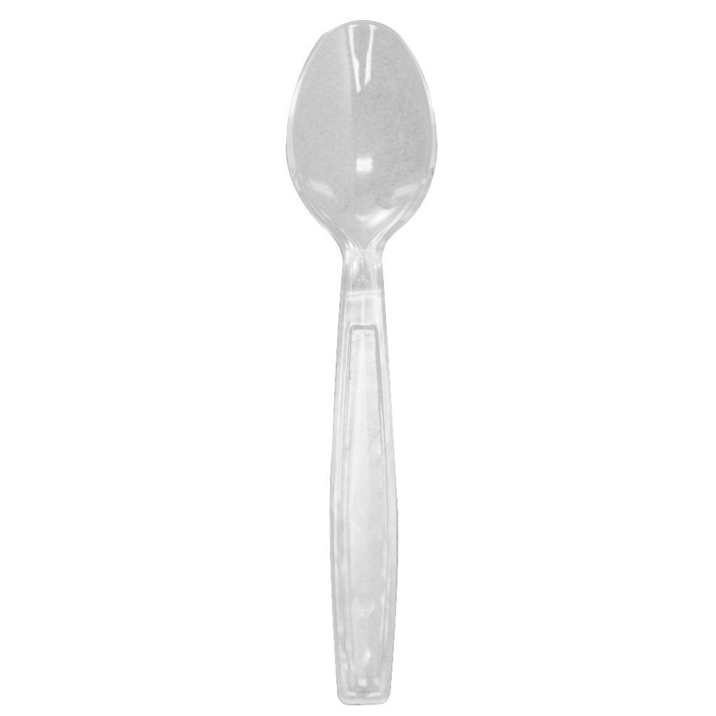 Karat [6.5" - 1,000 pack] Clear PS Plastic Extra-Heavy Weight Disposable Teaspoons (U2023C)
