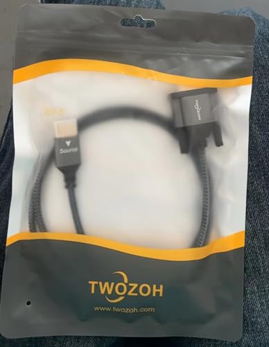 Twozoh HDMI to VGA Cable 3.3FT. Aluminum Alloy Shell Nylon Braided & Gold-Plated Support 1080P/60HZ