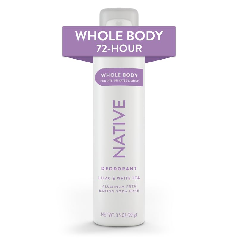 Native Whole Body Deodorant Spray Contains Naturally Derived Ingredients | Deodorant for Men & Women, 72 Hour Odor Protection, Aluminum Free with Coconut Oil and Shea Butter | Lilac & White Tea