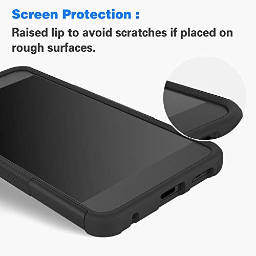 Phone Case for Samsung Galaxy M30s M21 with Tempered Glass Screen Protector Cover and Stand Kickstand Hard Rugged Hybrid Protective Cell Accessories Glaxay M 30s Gaxaly 21M Cases Boys Women Men Black