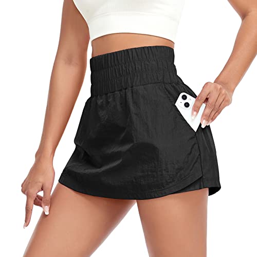 VUTRU Women's Tennis Skorts Athletic Quick-Dry Lightweight Golf Skorts Skirts with Phone Pockets Running Workout Skorts Black