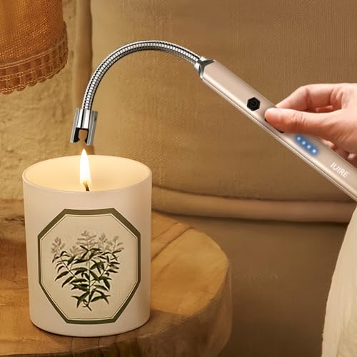 IUIRE Candle Lighter Electric Rechargeable Arc Lighter with Flexible Neck (Rose Gold*3)
