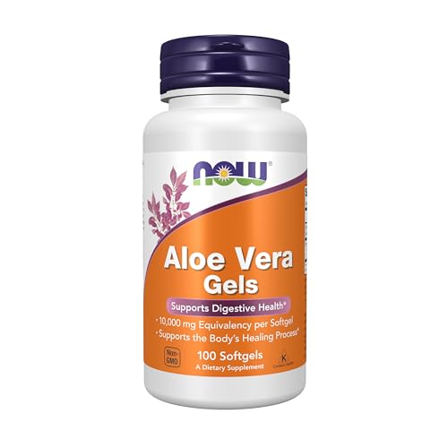 NOW Supplements, Aloe Vera (Aloe barbadensis) 10,000 mg, Supports Digestive Health*, 100 Softgels