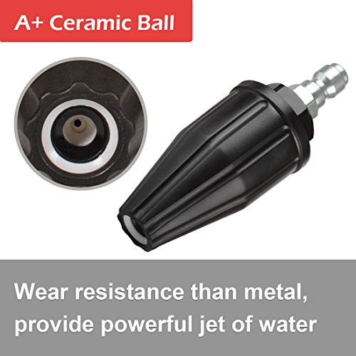YAMATIC Pressure Washer Turbo Nozzle Tips, 360° Rotating Turbo with 5 Spray Nozzles, 3000 PSI 4.0GPM with 1/4" Quick Connector Compatible with Ryobi, Greenworks, Craftsman, Troybilt, Simpson