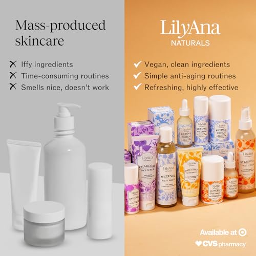 LilyAna Naturals Retinol Cream for Face - Made in USA, Retinol Cream, Anti Aging Cream, Retinol Moisturizer for Face and Neck, Wrinkle Cream for Face, Retinol Complex - 0.5oz