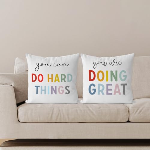 IWXYI Classroom Inspirational Pillow Covers 18x18,Classroom You are Doing Great Throw Pillow Covers for Classroom,Classroom Pillows