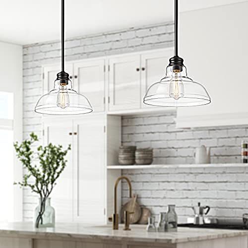 Maleoi Kitchen Island Pendant Lighting, Industrial Pendant Hanging Light, Ceiling Hanging Lighting Fixture for Kitchen Island Dining Table Hallway Restaurant (Black, 1 Pack)
