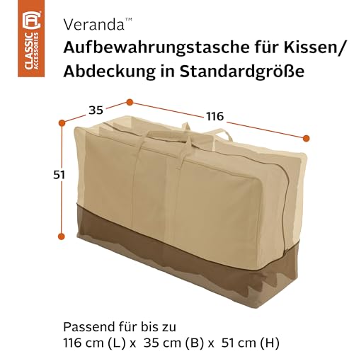 Classic Accessories Veranda Water-Resistant 45.5 Inch Patio Cushion and Cover Storage Bag, Patio Furniture Covers