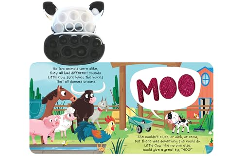 Fidgimals Little Cow Animal Farm Baby Book | Educational Children's Books, Sensory Board Book with Pop It Fidget Toys, Perfect Sensory Toys for ... Baby Books I Your Sensory Fidget Farm Friend