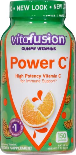 Vitafusion Power C Vitamin C Gummies for Immune Support, Orange Flavored, 282 mg Vitamin C, America’s Number 1 Gummy Vitamin Brand, 50 Day Supply, 150 Count