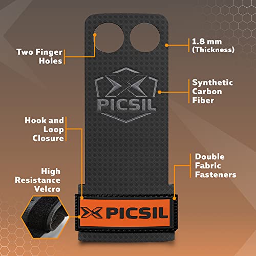 PICSIL RX Grips for Cross Training and Gymnastics, Carbon Fibre Material, Use with Magnesium, Grip on All Surfaces and Bars, Designed for All Athletes
