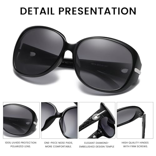 DUCO Classic Sunglasses for Women polarized womens sunglasses 100% UV Protection Shades 6214