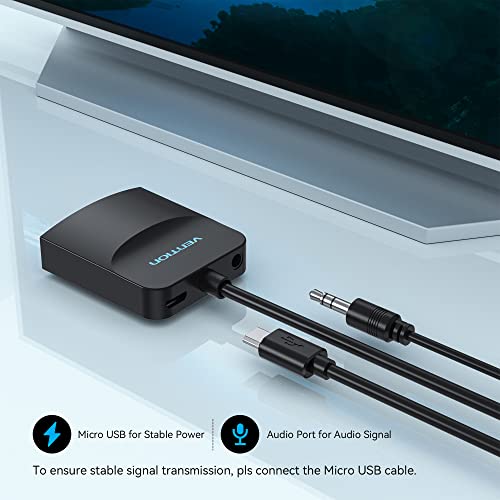 VENTION VGA to HDMI-1080P Video Dongle Adaptador VGA Converter with Audio Cable (0.5FT), Male to Female for PC,Monitor HDTV (Note: VGA to HDMI Only, Not Bi-Directional)